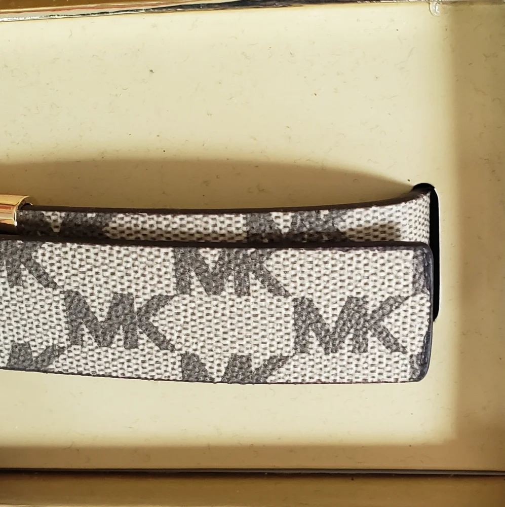 Michael Kors Gold Bling Logo Reversible Belt in Gift Box NWT